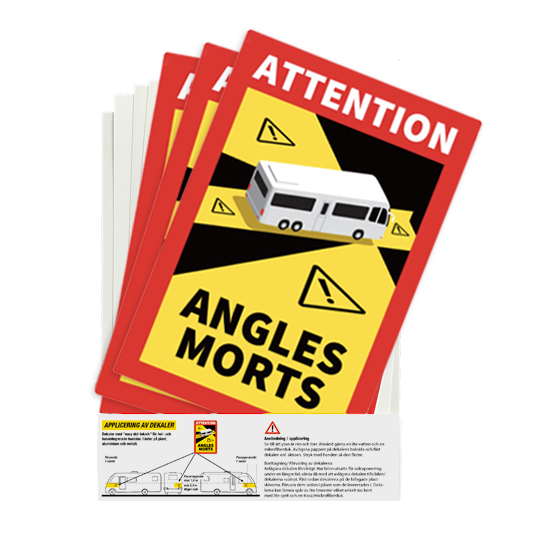 Angles Morts Magnete Per Francia - Set Da 3 Targhe 170x250mm Per Camper, Bus E Veicoli Pesanti, Resistente UV